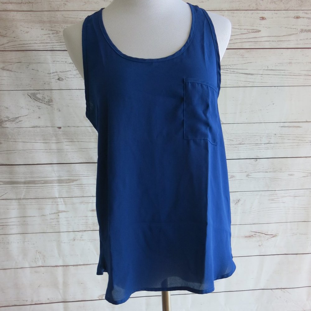 Pleione Blue Sleeveless Top Blouse - Size XS